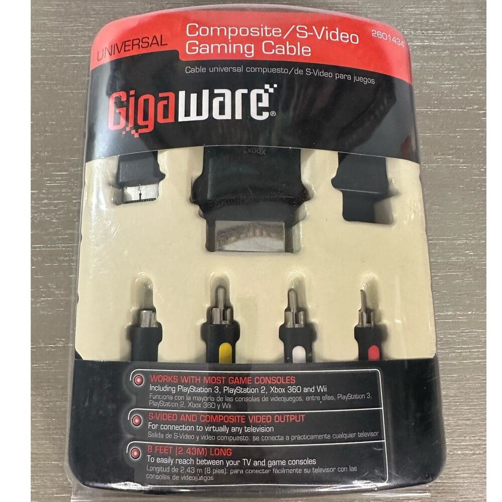 Gigaware Universal Composite / S Video Gaming Cable for Ps3 Wii Xbox 360…